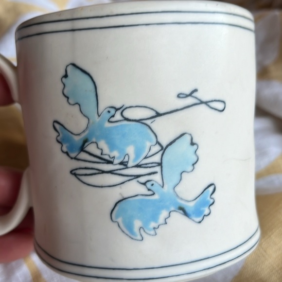 Anthropologie Polka Dot Sketchbook Collection "Hello Day” Bird Mug - Picture 7 of 9
